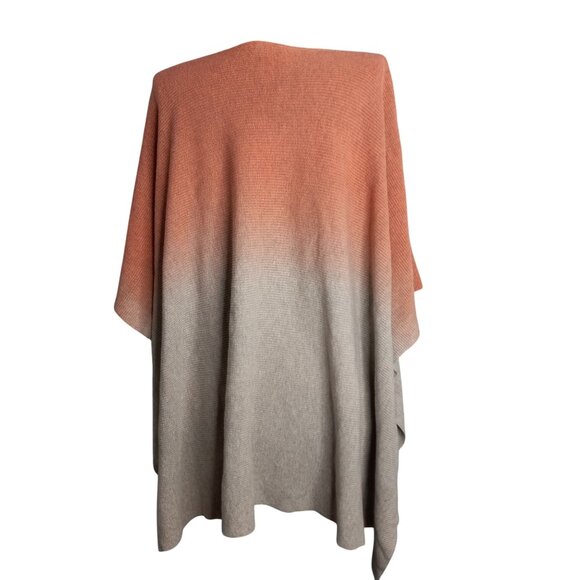 Purejill J Jill One Size Poncho Ombré Knit Cape Soft Gradient Cozy Chic Layering - Picture 4 of 10